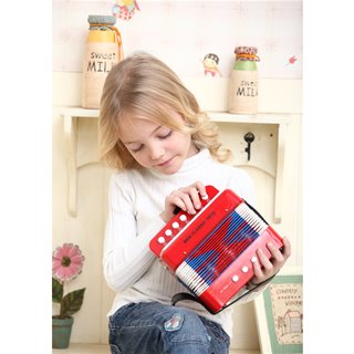 Accordion with music book - red